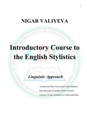 Introductory Course to the English Stylistics