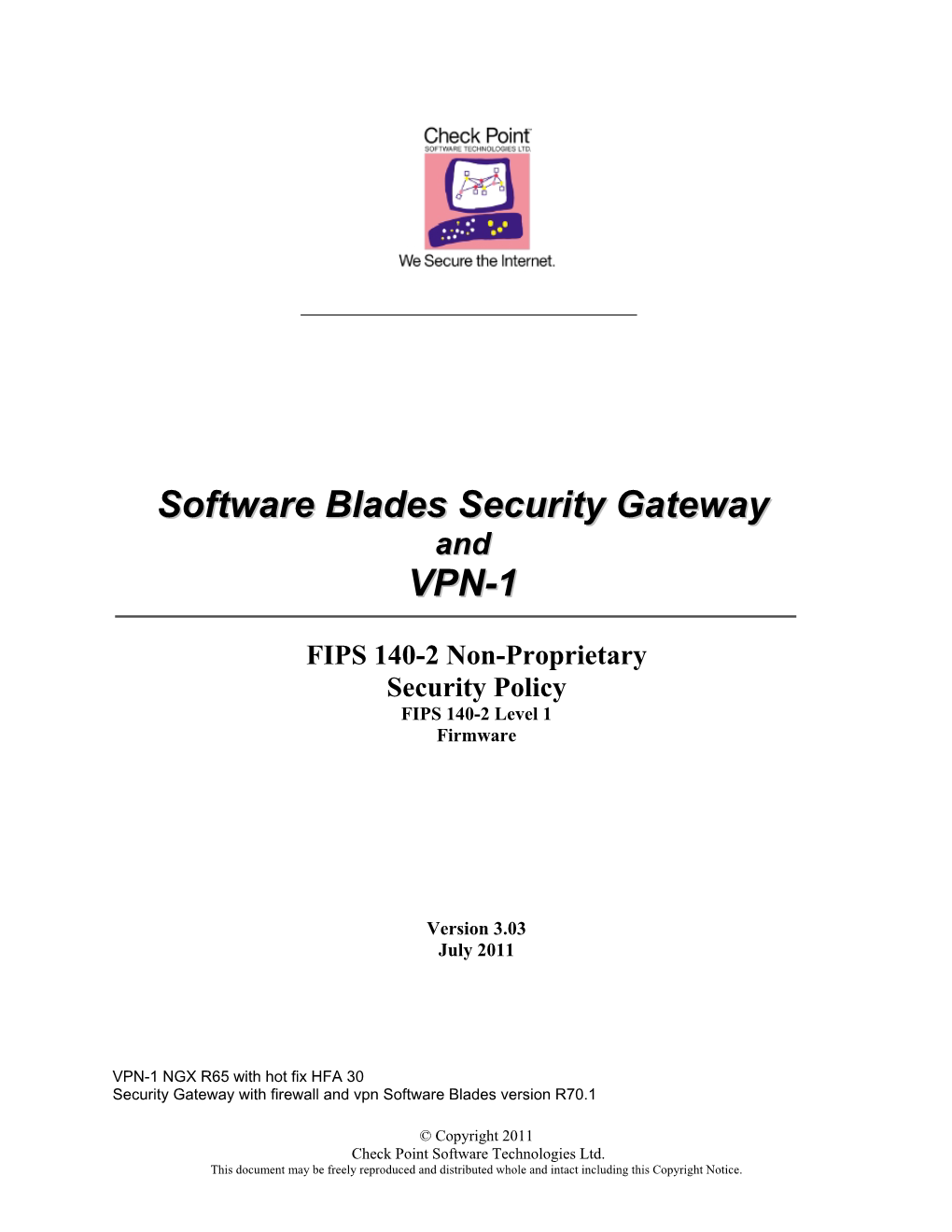 Software Blades Security Gateway VPN-1