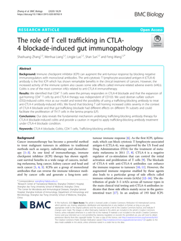 The Role of T Cell Trafficking in CTLA-4 Blockade-Induced Gut