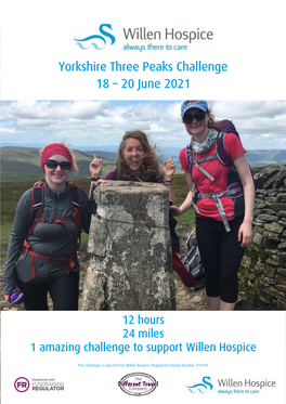 Yorkshire Three Peaks Challenge 18 – 20 June 2021