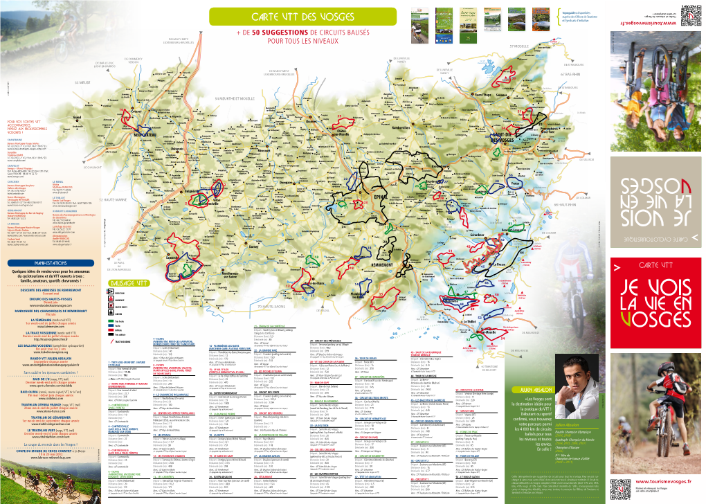 Carte VTT DES VOSGES Et Syndicats D’Initiative