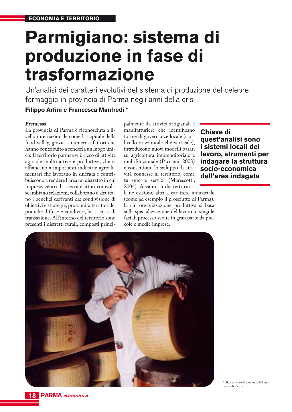 Parmigiano: Sistema Di Produzione in Fase Di Trasformazione