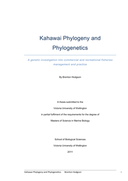 Kahawai Phylogeny and Phylogenetics