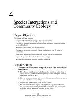 Species Interactions and Community Ecology