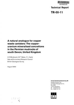A Natural Analogue for Copper Waste Canisters: the Copper-Uranium