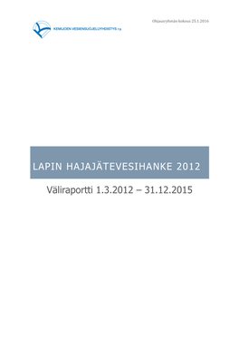 Lapin Hajajätevesihanke 2012