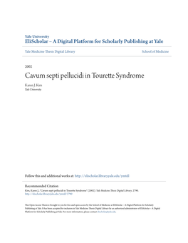 Cavum Septi Pellucidi in Tourette Syndrome Karen J