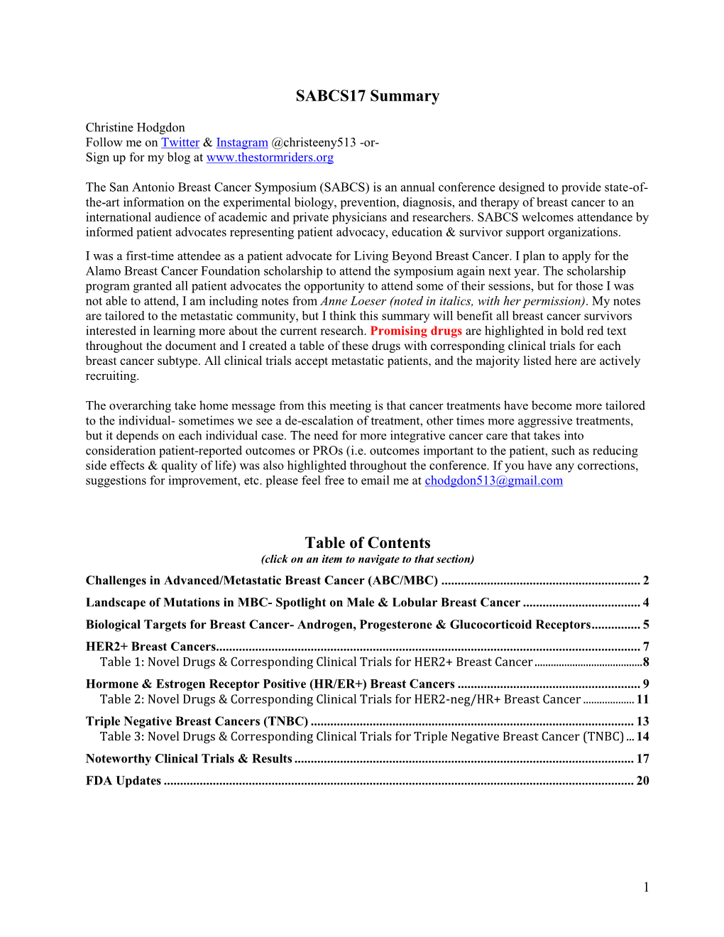 PDF Version of SABCS17 Highlights