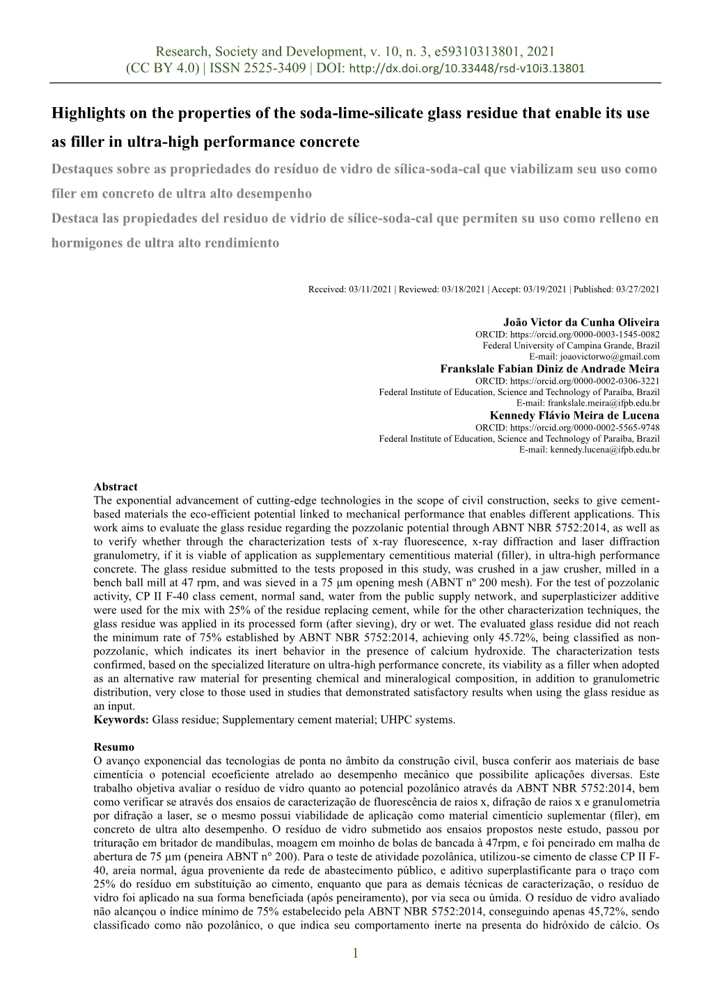 Highlights on the Properties of the Soda-Lime-Silicate Glass Residue That