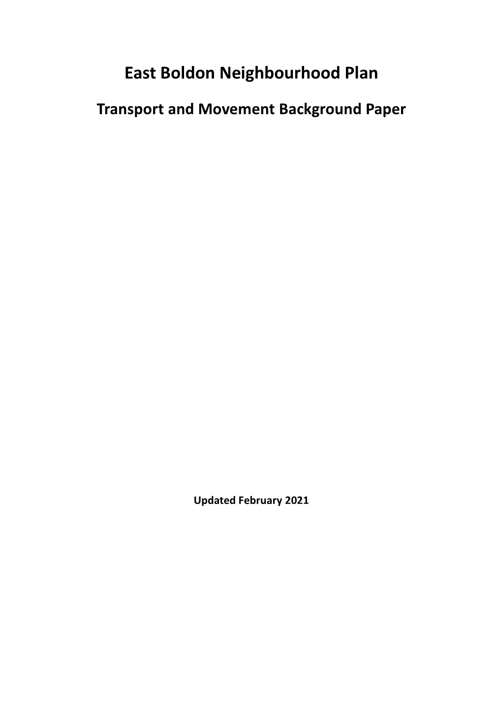 East Boldon Neighbourhood Plan