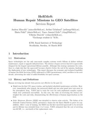 Human Repair Missions to GEO Satellites Services Report