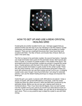 How to Set up and Use a Reiki Crystal Healing Grid