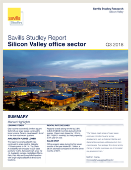 Savills Studley Report Silicon Valley Office Sector Q3 2018