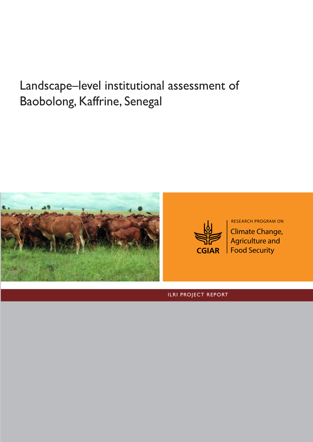 Landscape–Level Institutional Assessment of Baobolong, Kaffrine, Senegal