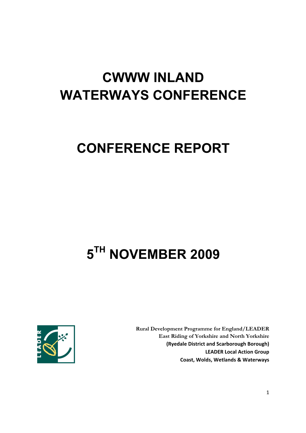 CWWW Waterways Conference Report