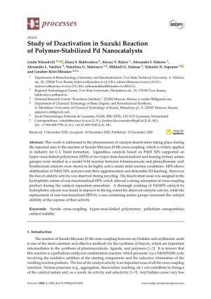 Study of Deactivation in Suzuki Reaction of Polymer-Stabilized Pd Nanocatalysts