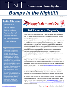Bumps in the Night!!!! February 2013 Issue