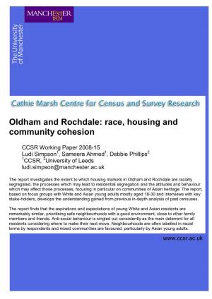 Oldham and Rochdale: Race, Housing and Community Cohesion