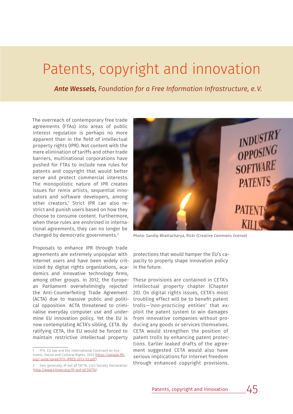 Patents, Copyright and Innovation