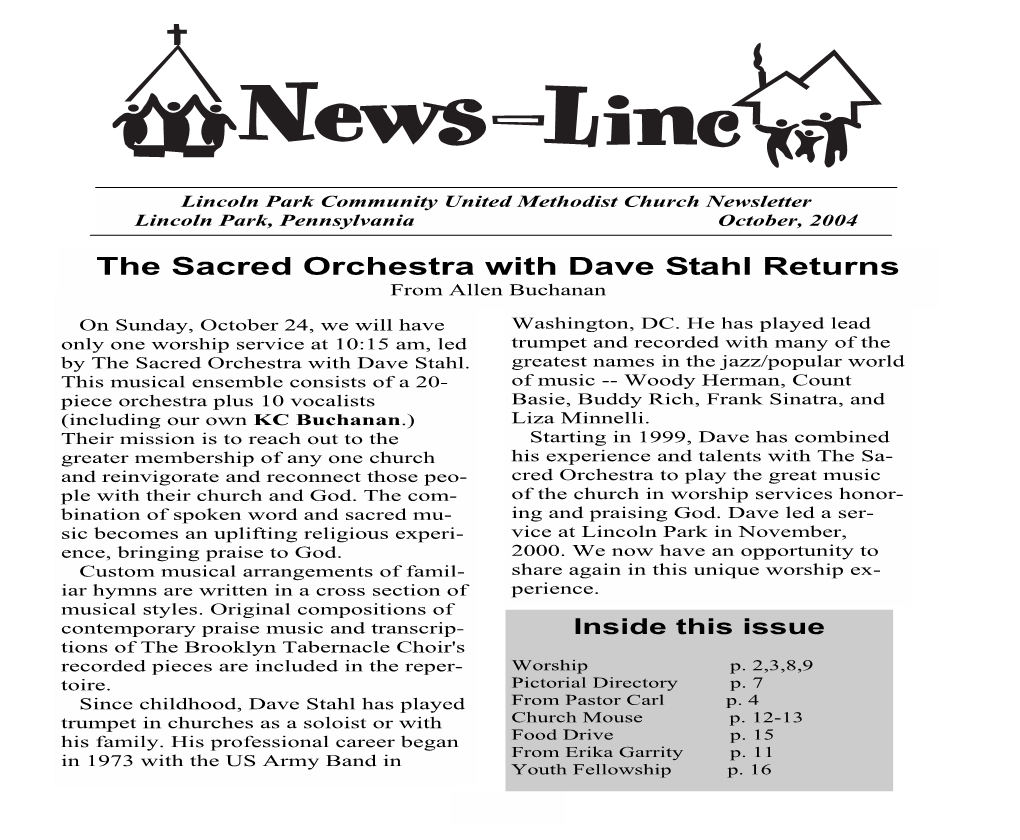 The Sacred Orchestra with Dave Stahl Returns