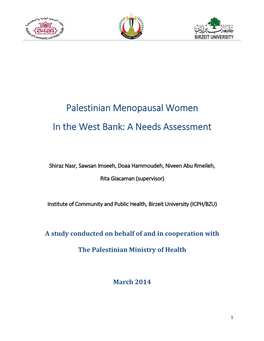 Palestinian Menopausal Women in the West Bank: a Needs Assessment