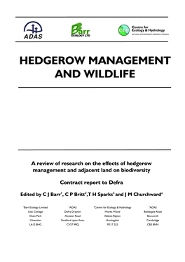 Hedgerow Management and Wildlife