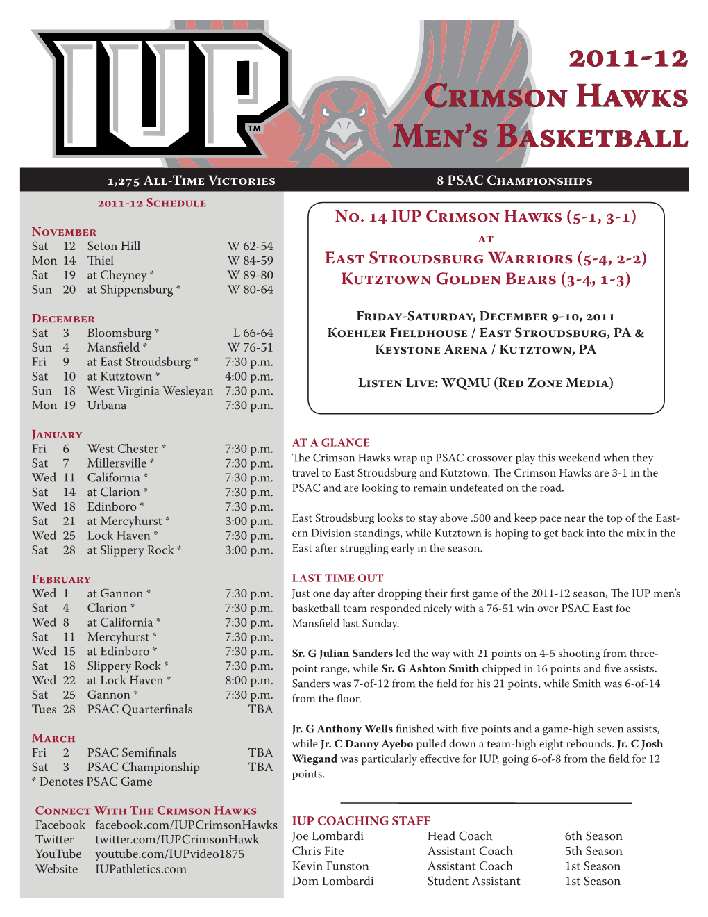 Crimson Hawks Men's Basketball