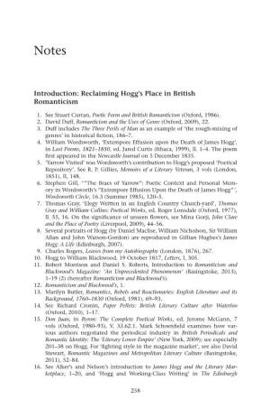 Introduction: Reclaiming Hogg's Place in British Romanticism