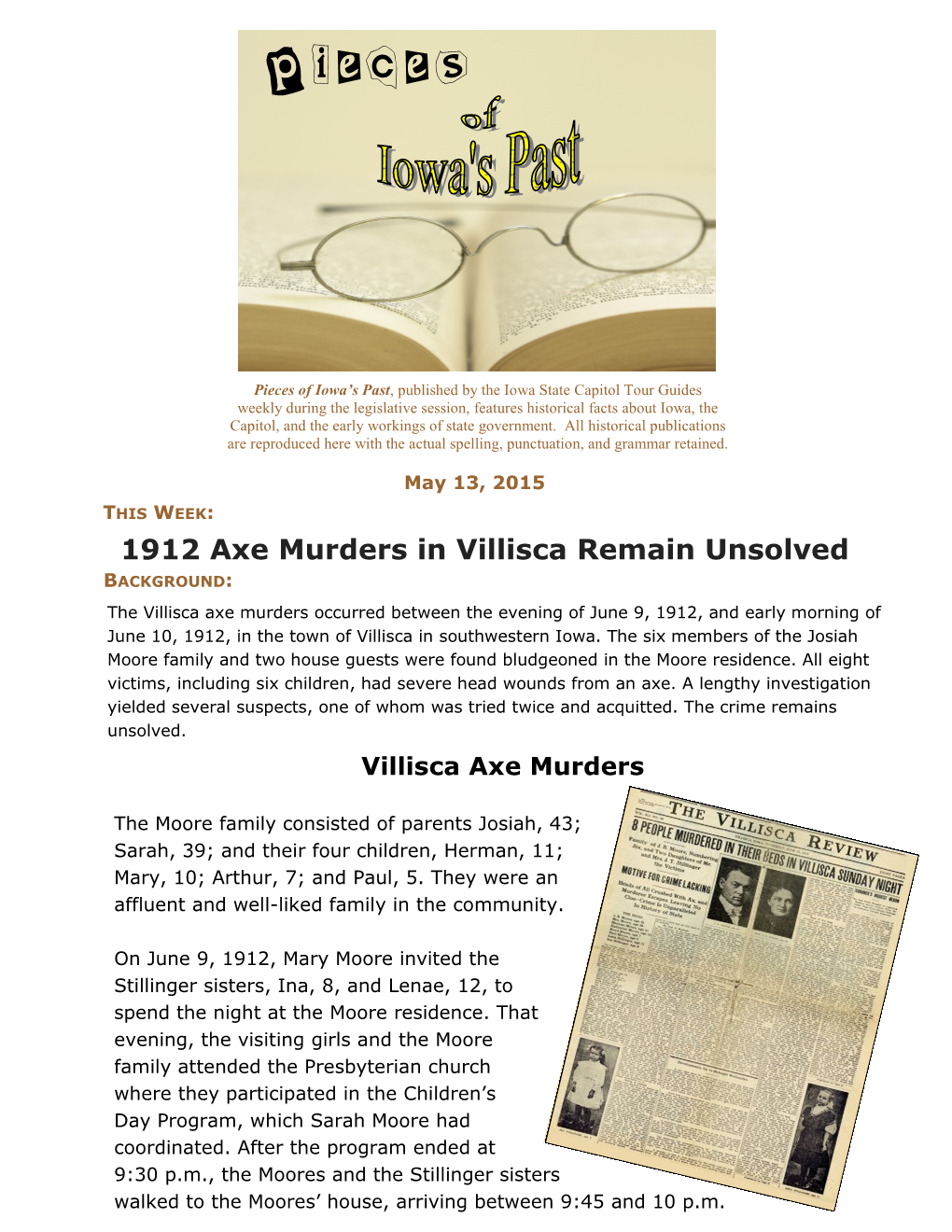 1912 Axe Murders in Villisca Remain Unsolved