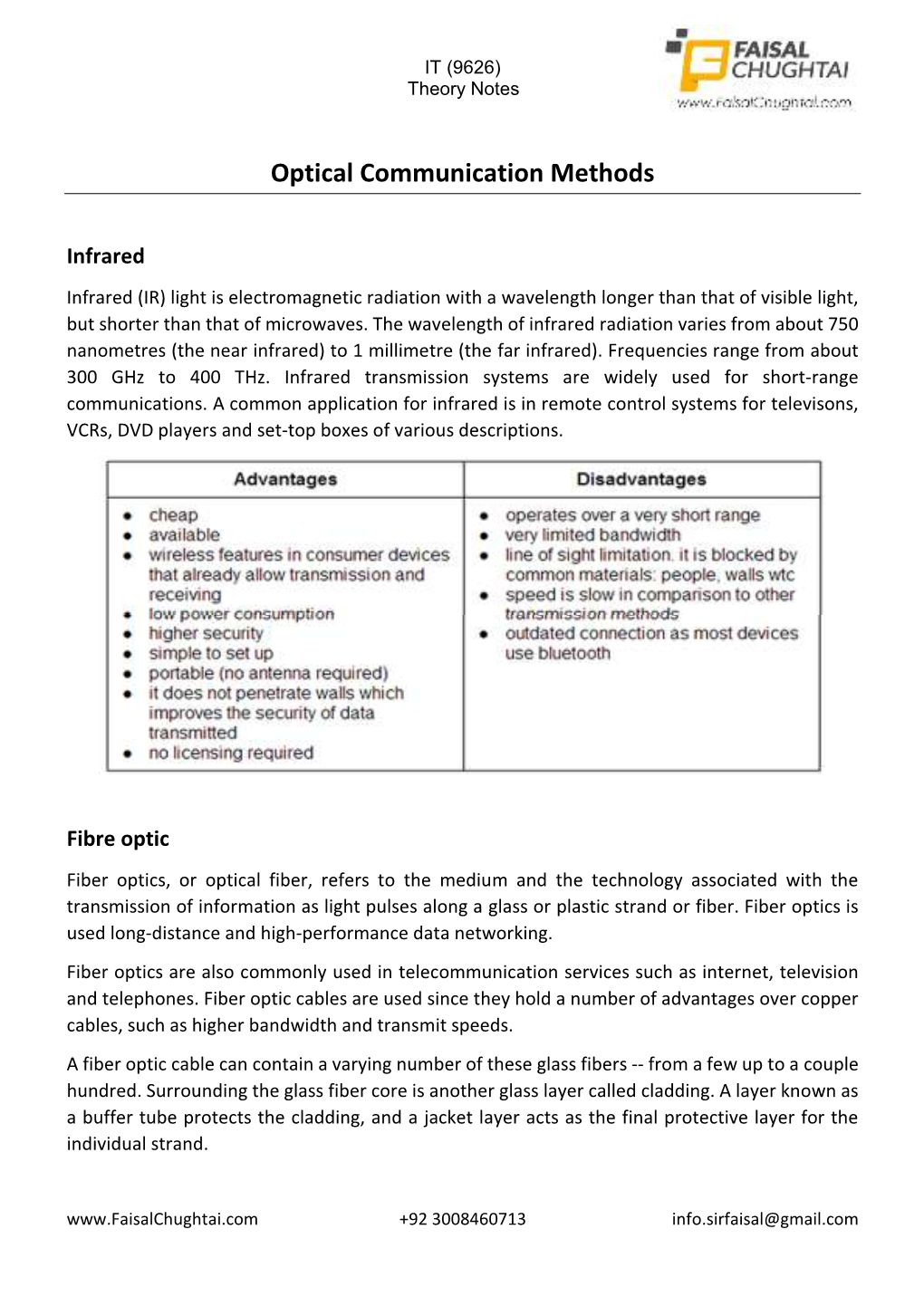 Optical Communication Methods