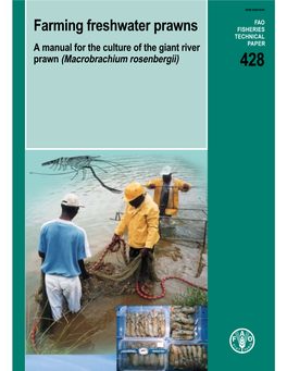 Farming Freshwater Prawns: a Manual for the Culture of the Giant