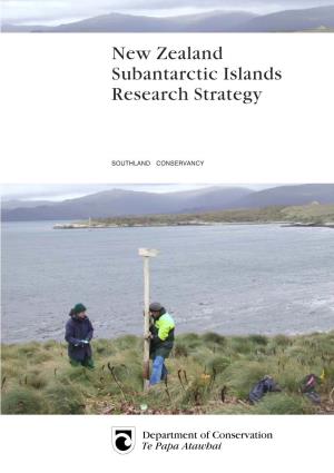 New Zealand Subantarctic Islands Research Strategy