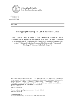 'Genotyping Microarray for CSNB-Associated Genes'
