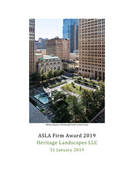 ASLA Firm Award 2019 Heritage Landscapes LLC 31 January 2019