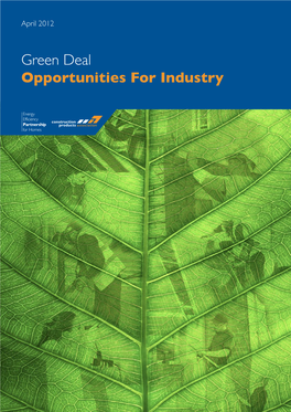 2012 Green Deal Opportunities for Industry