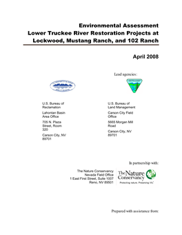 EA for the Lower Truckee River Restoration Projects