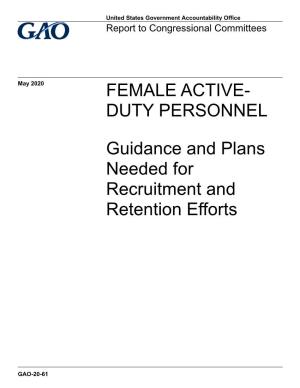 GAO-20-61, FEMALE ACTIVE-DUTY PERSONNEL: Guidance and Plans