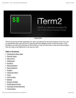 Iterm2 - Mac OS Terminal Replacement 6/23/16, 7:03 PM