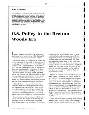 U.S. Policy in the Bretton Woods Era I