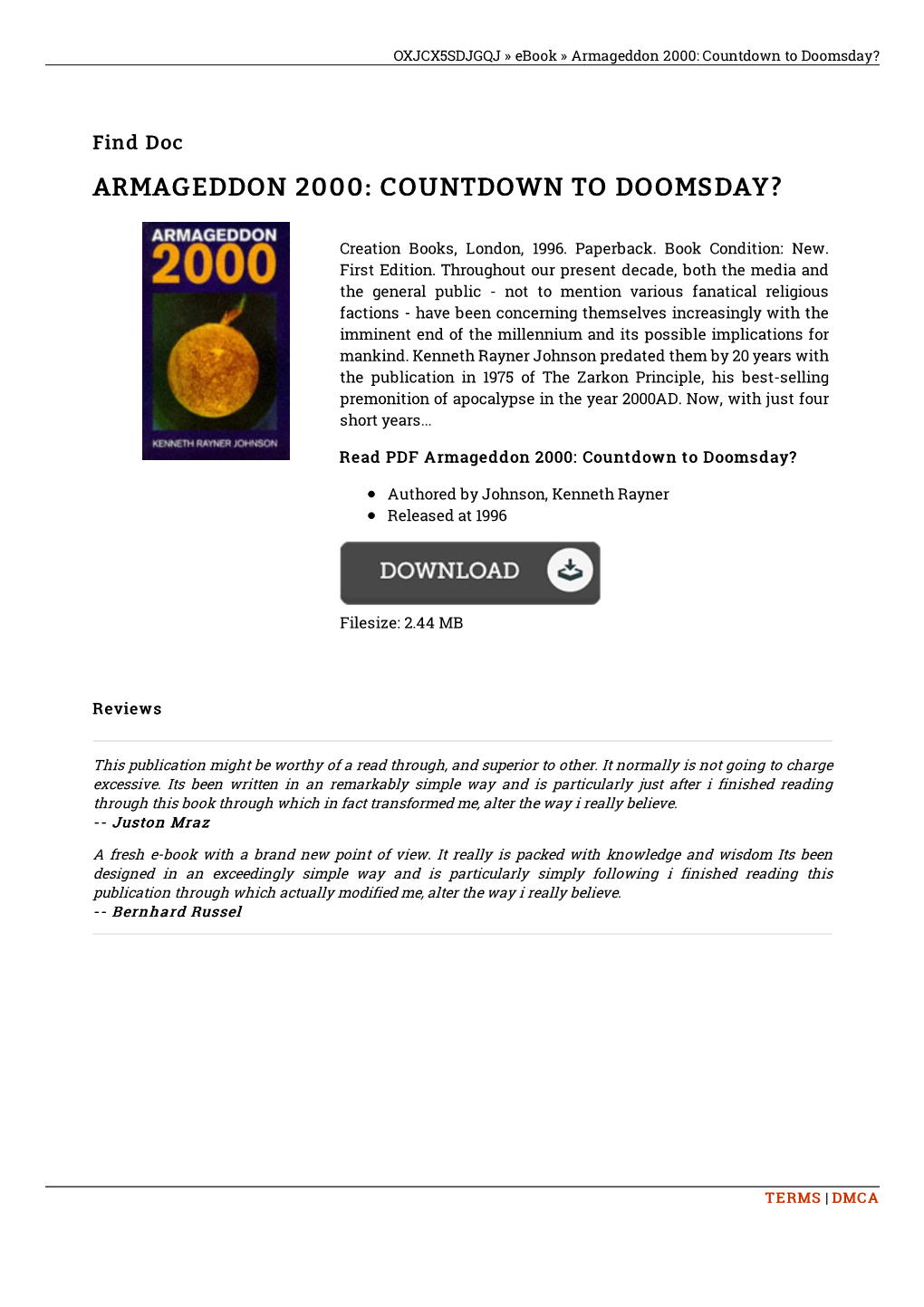 Read Kindle \\ Armageddon 2000: Countdown To