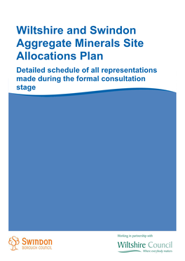 Wiltshire and Swindon Aggregate Minerals Site Allocations Development Plan Document