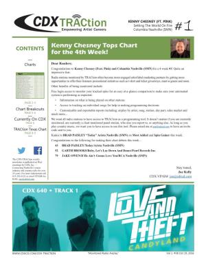 Kenny Chesney Tops Chart for the 4Th Week!