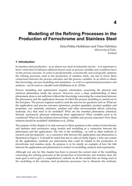 Modelling of the Refining Processes in the Production of Ferrochrome and Stainless Steel