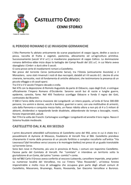Castelletto Cervo: Cenni Storici