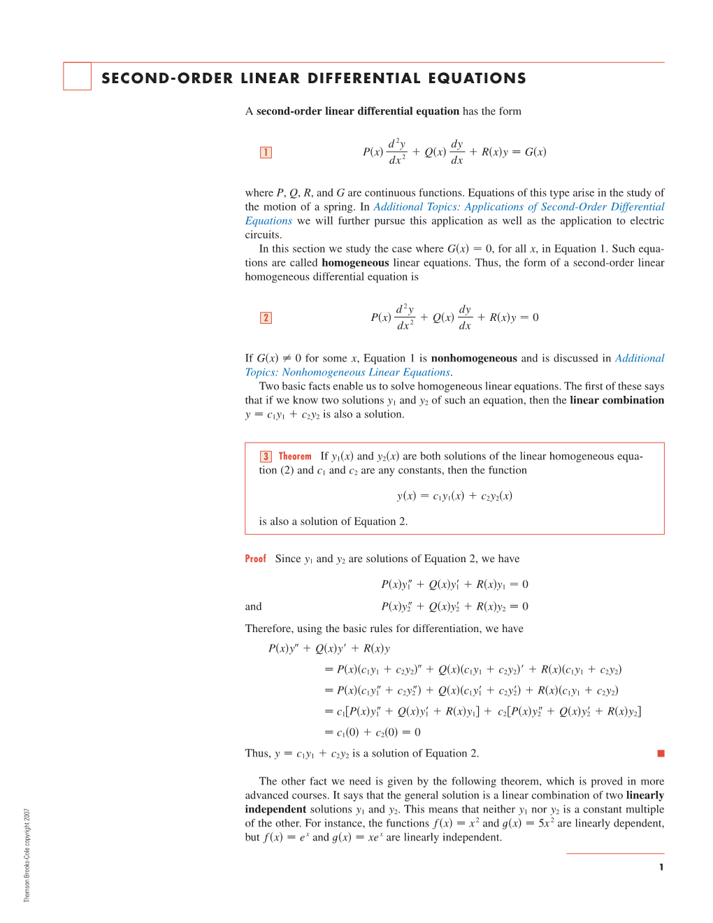 Second-Order Linear Differential Equations