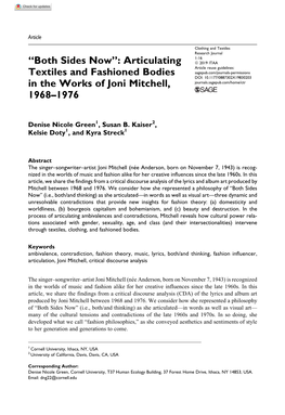 “Both Sides Now”: Articulating Textiles and Fashioned Bodies in The