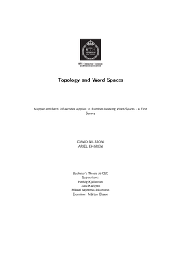 Topology and Word Spaces