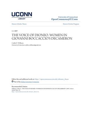 WOMEN in GIOVANNI BOCCACCIO's DECAMERON Caitlin E