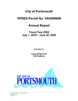 City of Portsmouth VPDES Permit No. VA0088668 Annual Report