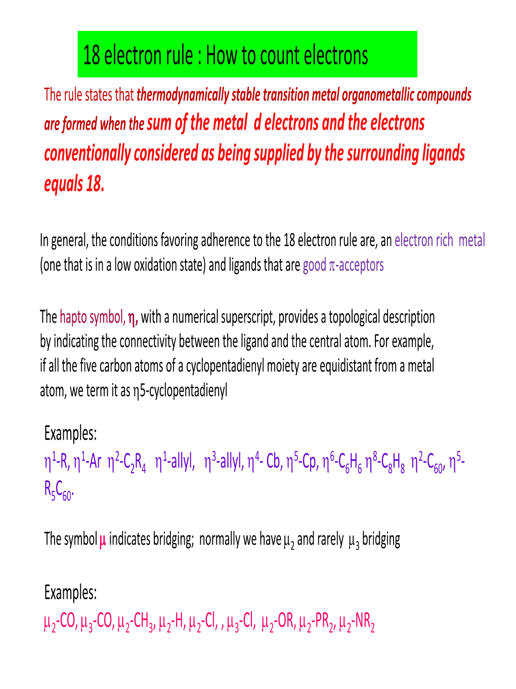 18 Electron Rule : How to Count Electrons